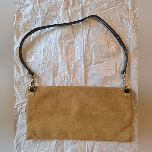 Dooney & Bourke Tan Suede Foldover Clutch